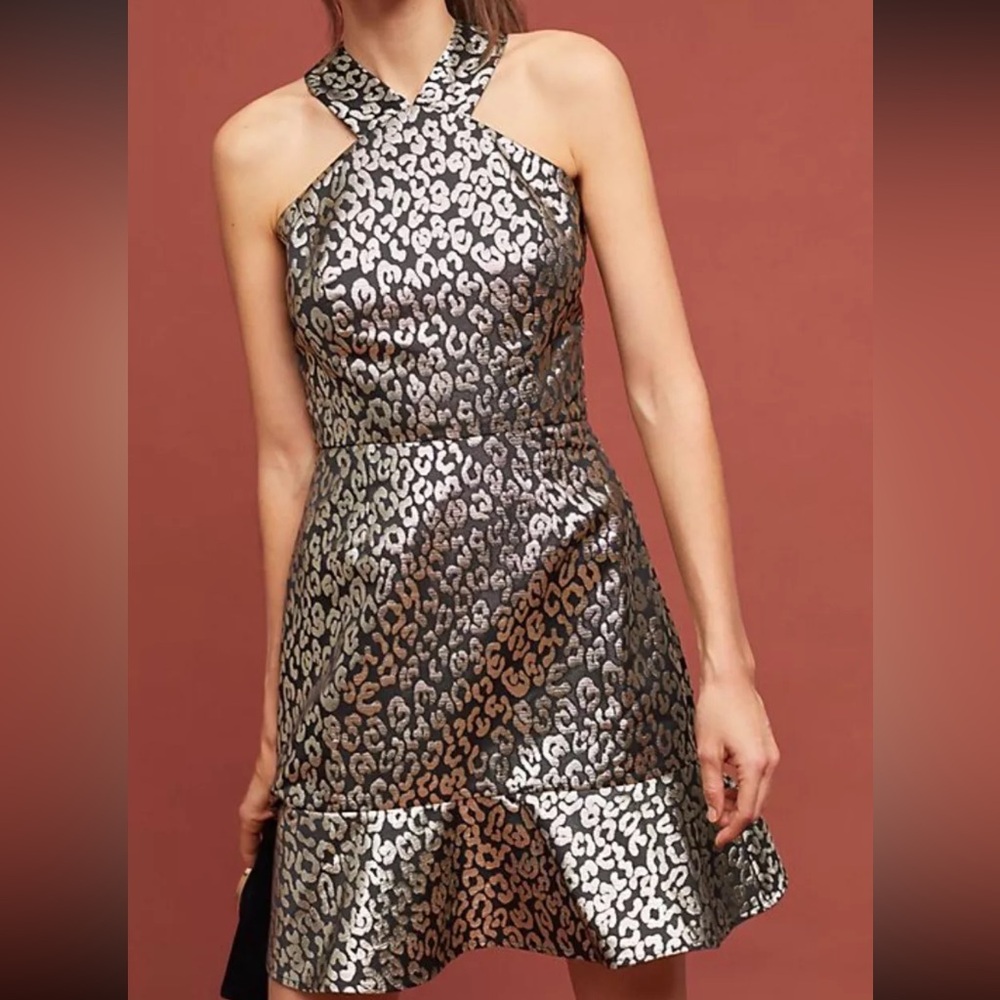 Slate & Willow Metallic Leopard Dress